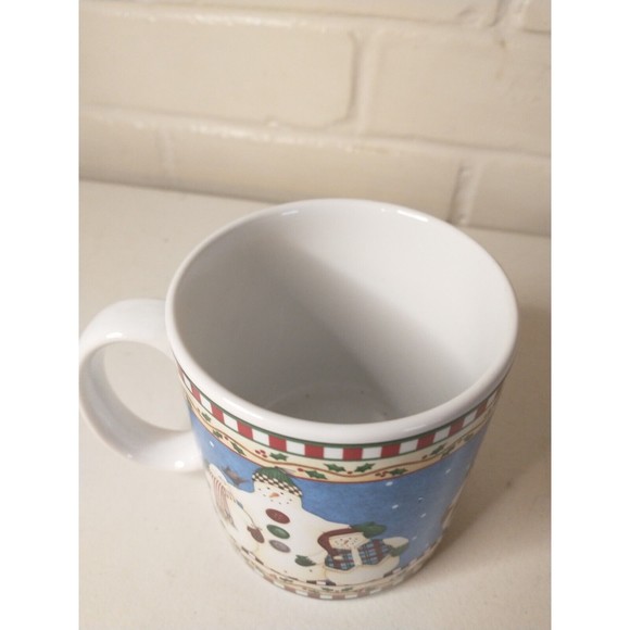 Jolly Snowmen Mugs Debbie Mumm Sakura  2000 Set Of 4 - Picture 8 of 13